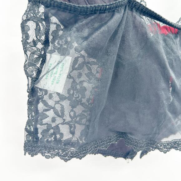 Nan Flower Womens VTG Vintage Coquette Whimsigoth Lace Cami Crop‎ Corset Top M - Picture 6 of 7